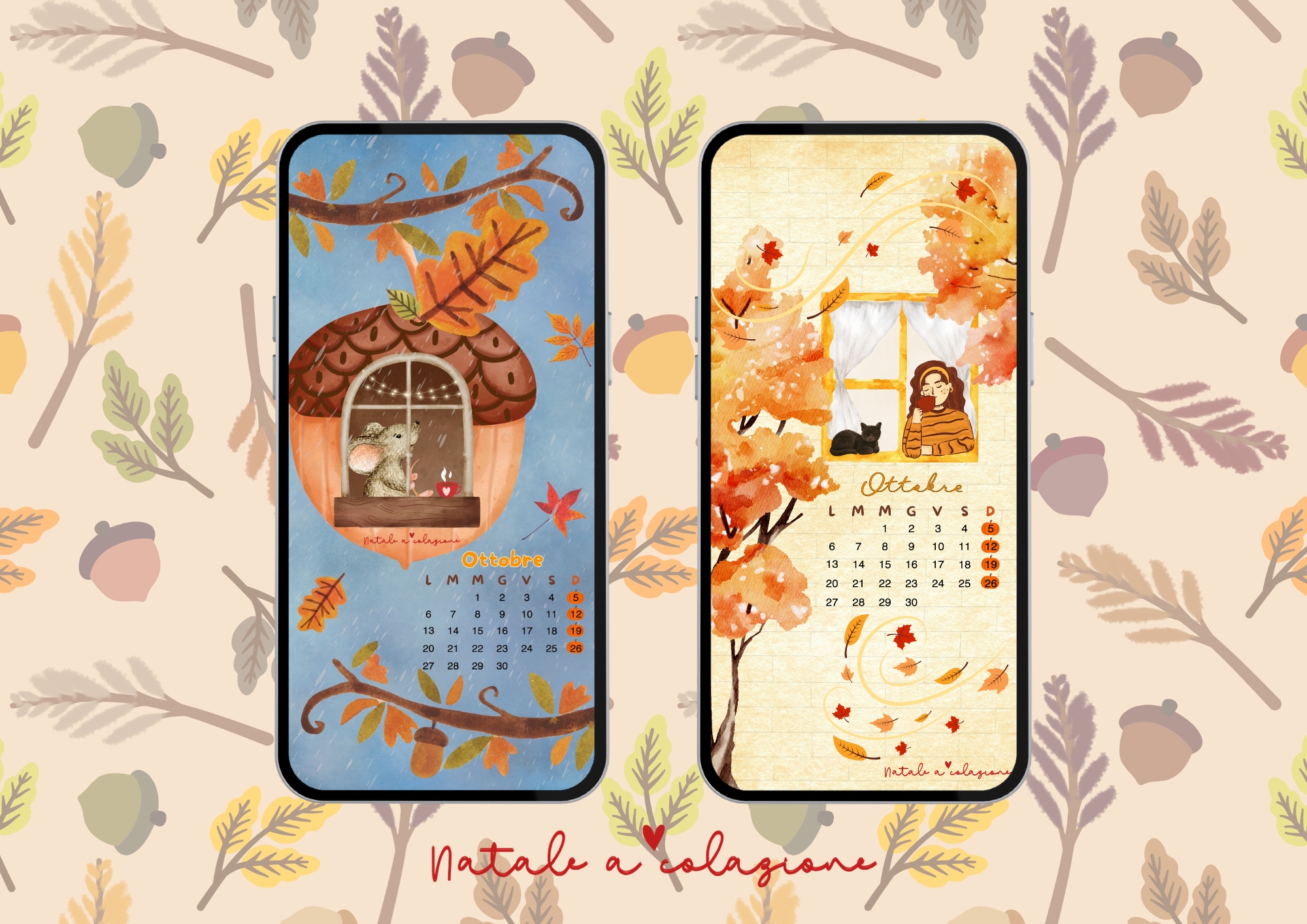 wallpaper ottobre 2025 calendario da scaricare