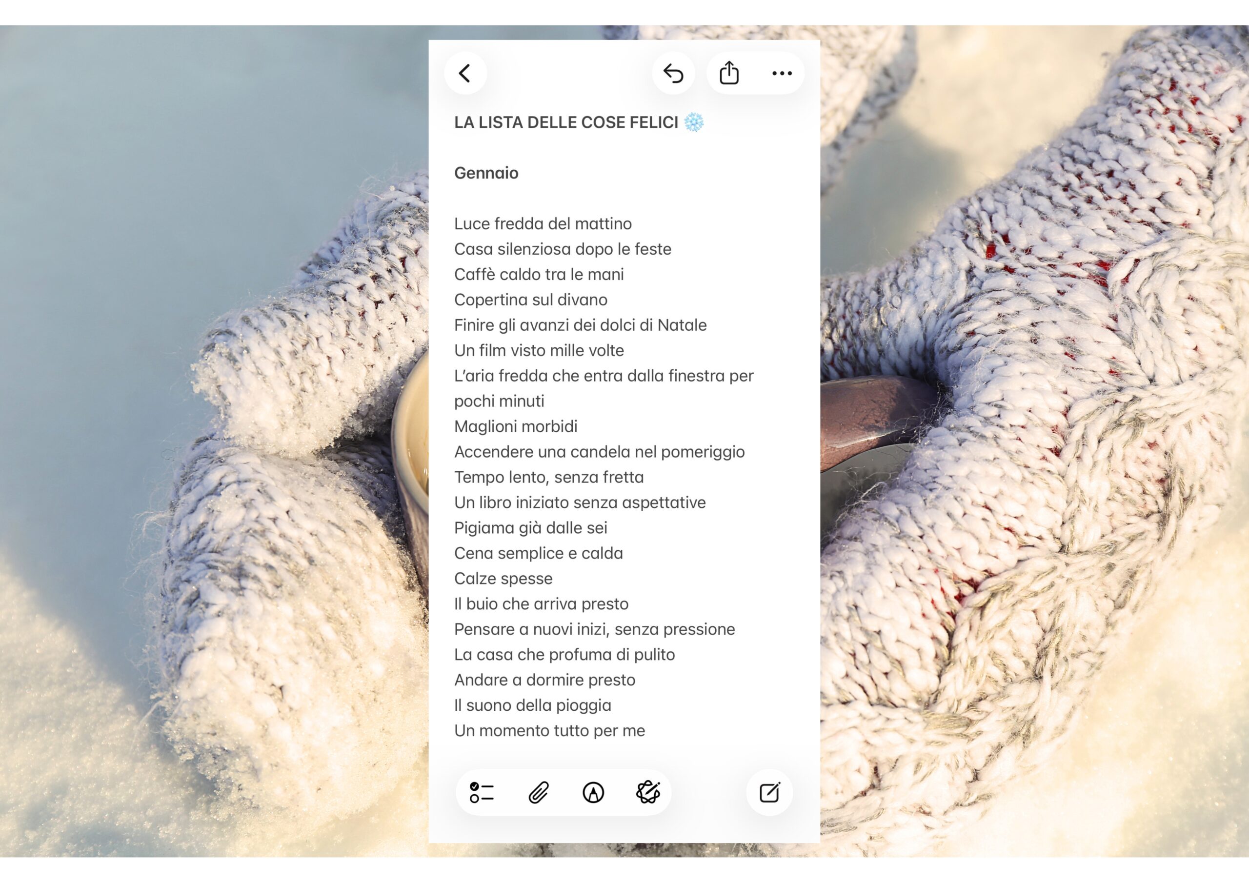lista delle cose belle