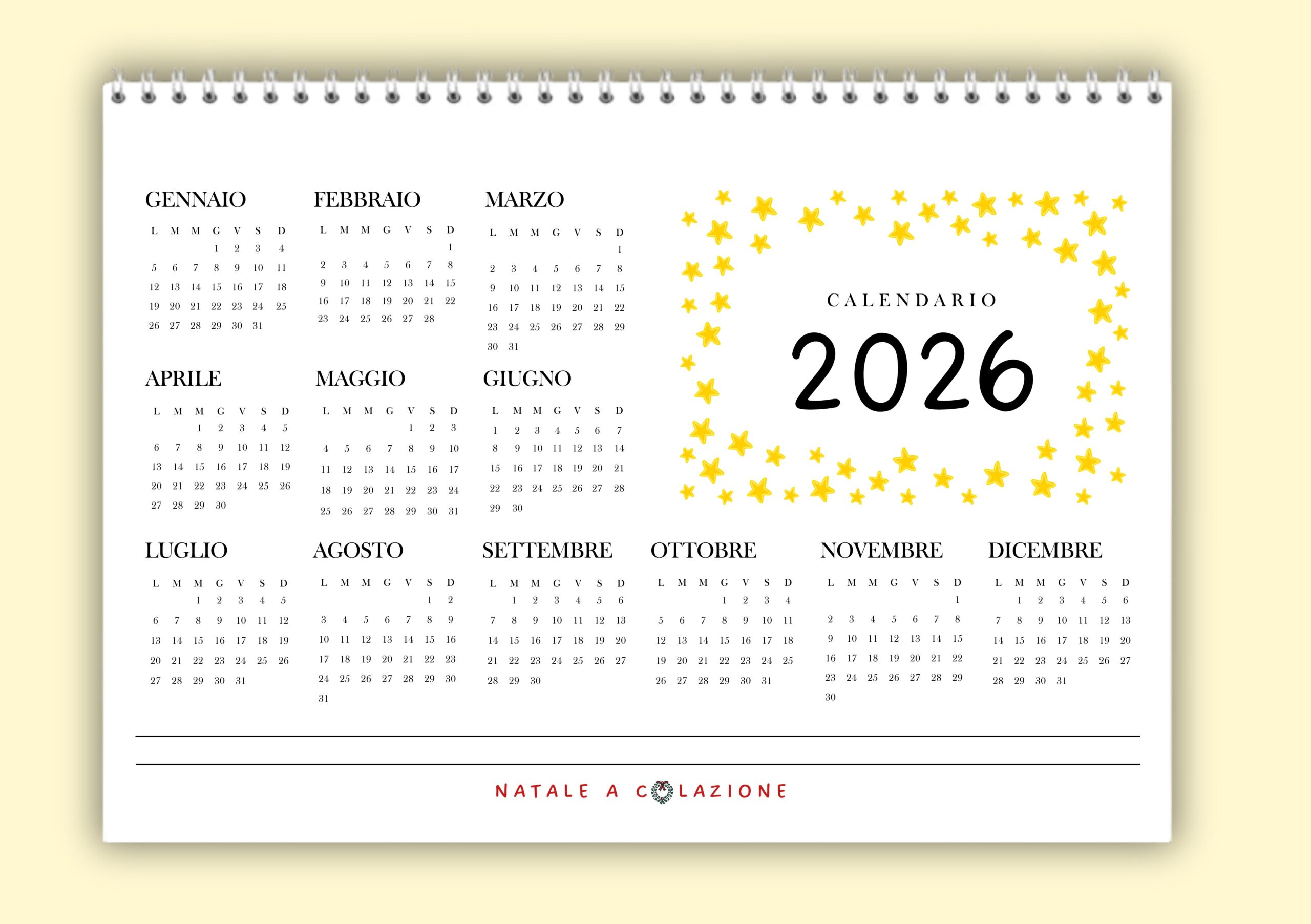 Calendario natale a colazione 2026